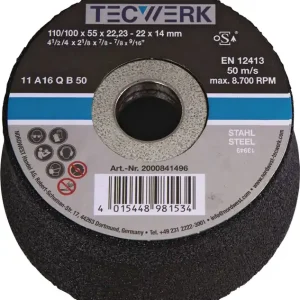 Schleiftopf A16Q 110/100mm STA u.Stahlguss 16 Bohr.22,23mm TECWERK Neu