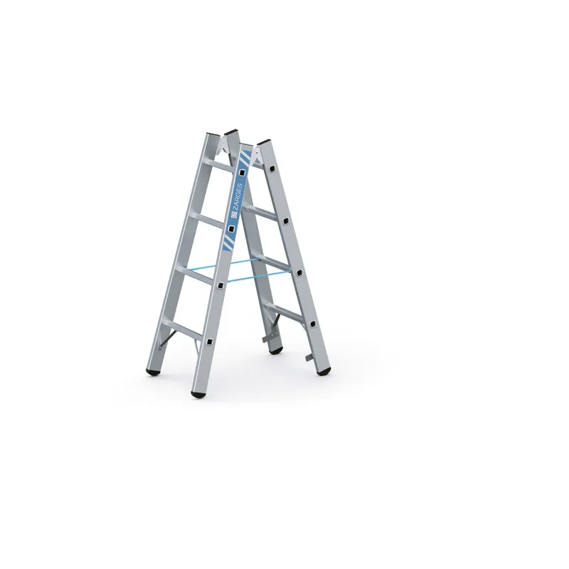 ZARGES Gebördelte Sprossen-Stehleiter Coni B - Aluminium natur Expressversand