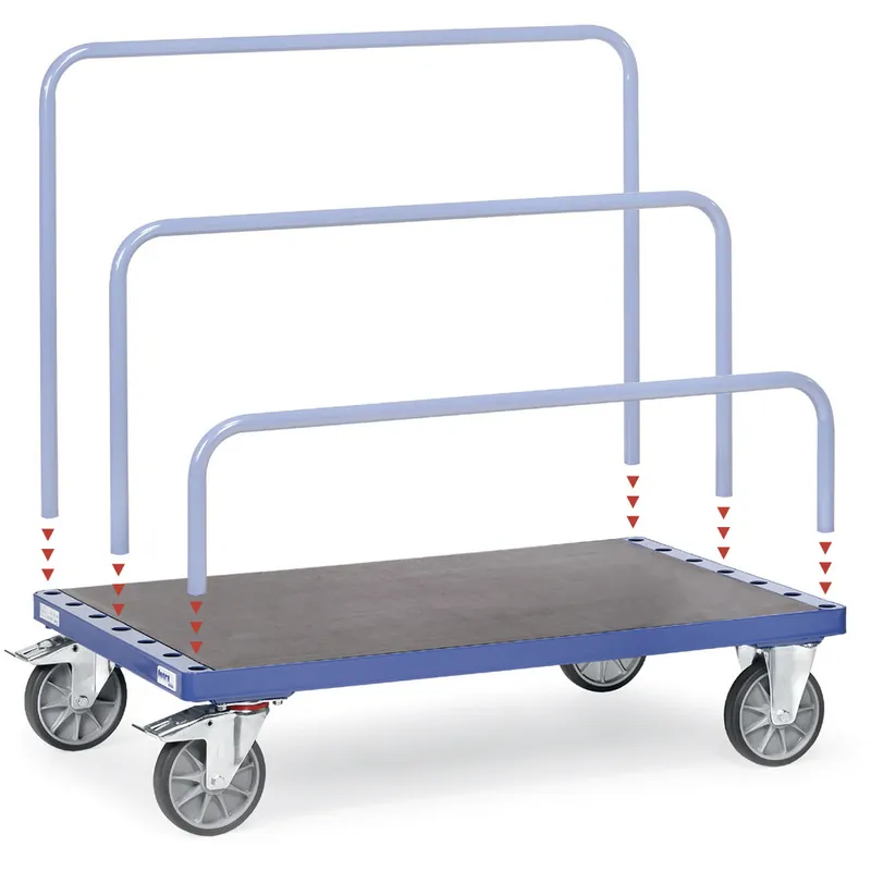 Neuheit fetra Plattenwagen Stahlrohr brillantblau RAL 5007