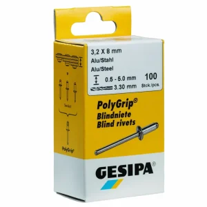 GESIPA Blindniete Mini-Pack PolyGrip Alu/Stahl Großkopf K16 Super-Preis