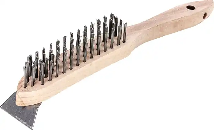 Drahtbürste m.Schaber L.290mm 0,35mm Stahldraht glatt 4-reihig LESSMANN Knallerangebot