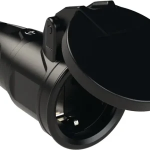 Rabatt Schutzkontaktkupplung 10-/16 A 250 V schwarz IP54 Vollgummi,m.Federklappdeckel