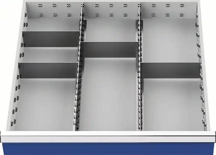 Zertifiziert Schubladenunterteilungsmaterial Front-H.100-125mm 2 Längs-/4 Querteiler