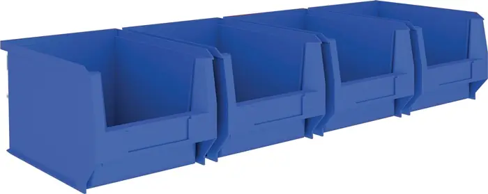 Knallerangebot Sichtlagerkastenset H140xB602xT250mm STA verz.m.Sichtlagerk.4xMK4 blau MAUSER