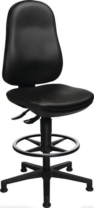 Arbeitsdrehstuhl Point 70 C Bodengleiter+Fußring Kunstlederpolster schwarz Neu