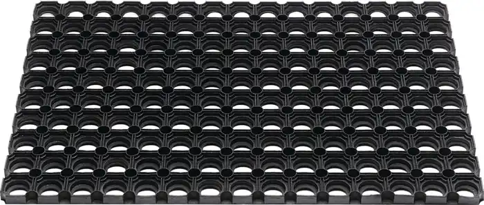 Neu Fußmatte offene Ringe schwarz Gum.L500xB800xS22mm