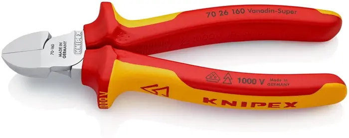 Seitenschneider L.160mm Kopf verchr.VDE Mehrkomp.-Hüllen KNIPEX Billig