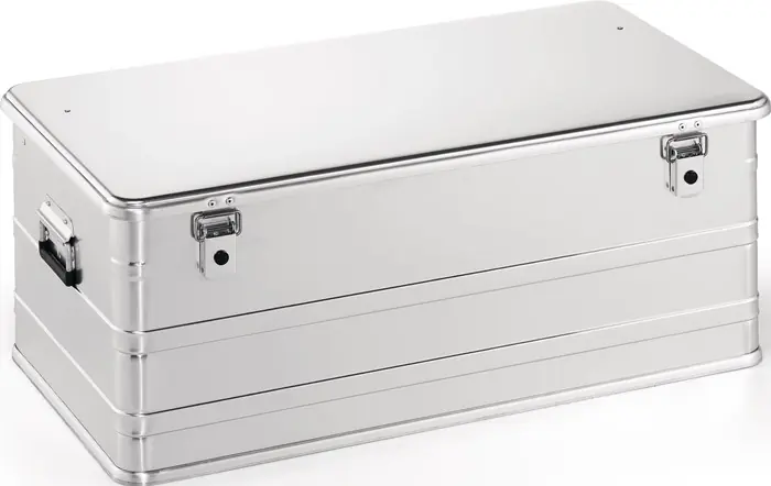 Abverkauf Aluminiumbox L902xB495xH367mm 140l m.Klapphebelverschlüssen m.Bohrungen