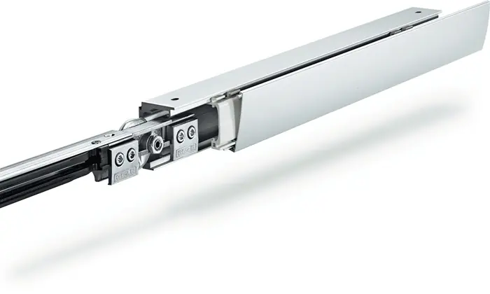 Schiebesyst.Levolan 60 60kg 1650mm Edelstahllook Glasflg.Kompletts. Preis Gesenkt