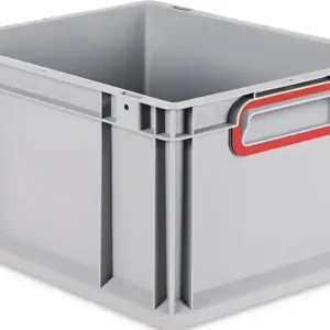 Direkt Vom Hersteller Transportstapelbehälter L400xB300xH220mm grau PP geschlossener Griff rot