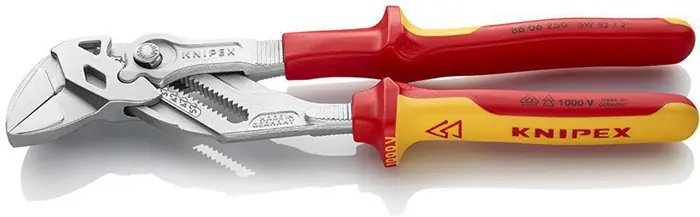 Zangenschlüssel L.250mm Spann-W.46mm verchr.Mehrkomp.-Hülle VDE KNIPEX Finale Aktion