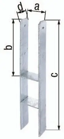 H-Pfostenträger ETA-10/0210 121x300x600x60mm STA roh TZN GAH Heißes Angebot