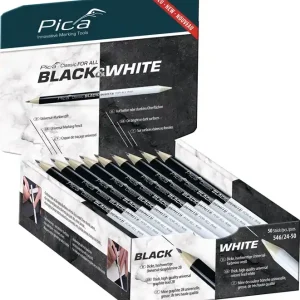Top-Angebot Markierstift Classic FOR ALL Black&White L.24cm 2B beids.gespitzt PICA VE: 50 Stück