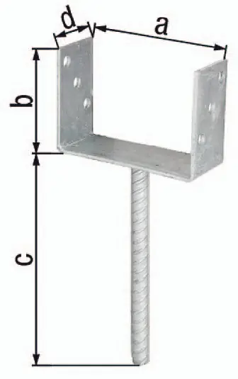 U-Pfostenträger ETA-10/0210 91x100x200x60mm TZN m.Betonanker a.Riffelstahl GAH Top-Preis