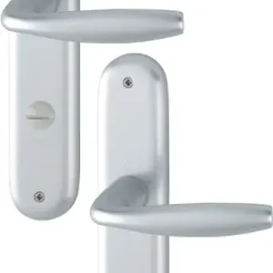Heißes Angebot Langschildgarnitur NY 1810/273P Alu.F1 SK/OL 78mm DIN L/R HOPPE