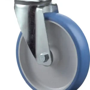 Wochenendangebot Lenkrolle D.80mm Trgf.100kg PU Platte L104xB80mm Farbe Rl.blau BS ROLLEN