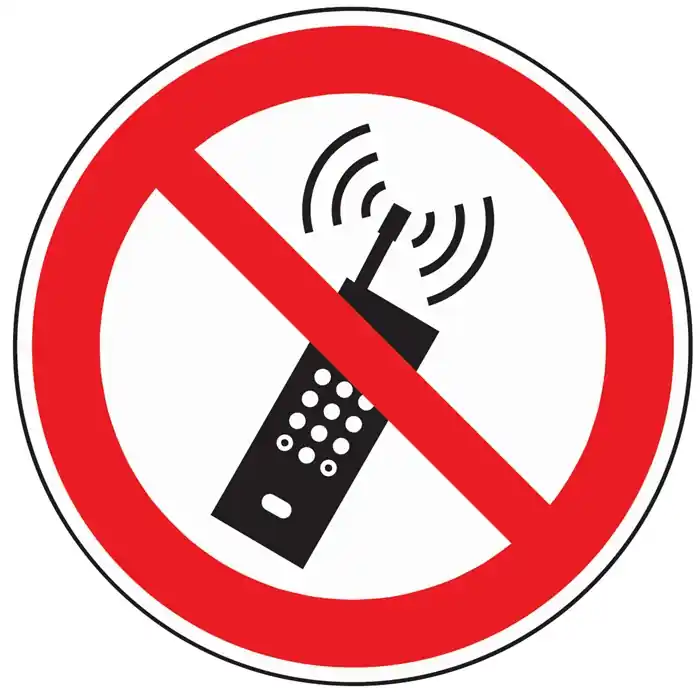 Schild Mobilfunk verbot. D200mm Kunststoff rot/schwarz VE: 10 Stück Kracherpreis