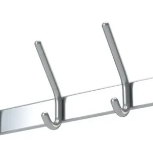 Echt Wandgarderobe Alu.F1 naturf.9 Hut-/9 Mantelh.L.1300mm Hakenabstand 150mm