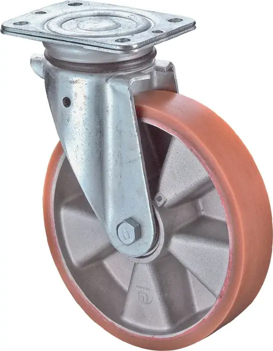 Versand Am Gleichen Tag Lenkrolle D.150mm Trgf.550kg m.Platte Guß-PUR BS ROLLEN