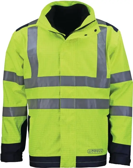 Super-Preis Wetter-,Flamm- u.Warnschutzjacke Gr.XL gelb/blau ASATEX