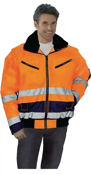 Warnschutz-Pilotenjacke Gr.M orange/marine PREVENT Finale Aktion