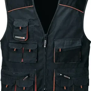 Top-Angebot Weste Gr.60 dunkelgrau/schwarz/orange TERRATREND