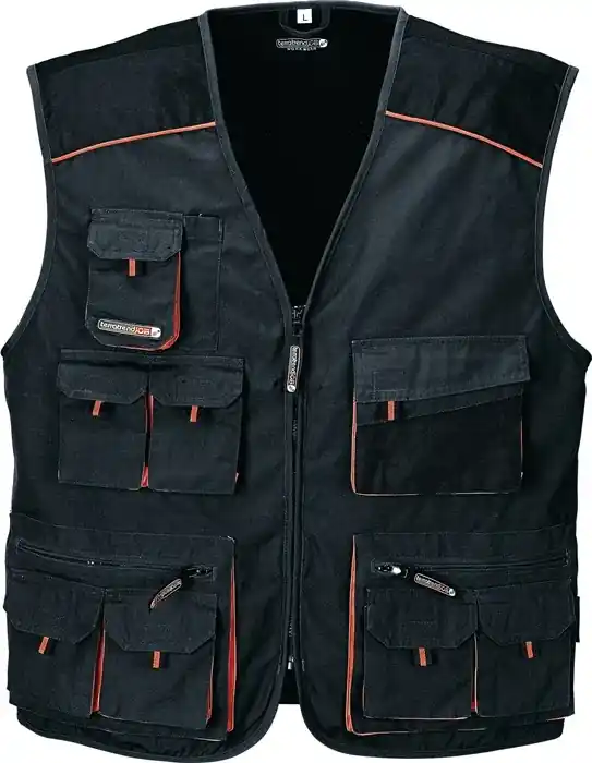Top-Angebot Weste Gr.60 dunkelgrau/schwarz/orange TERRATREND