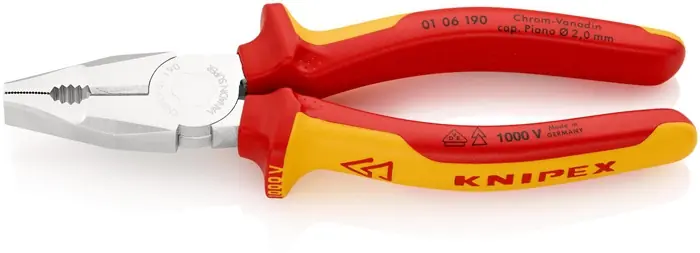 Schneller Versand Kombizange L.190mm verchr.Mehrkomp.-Hüllen VDE KNIPEX