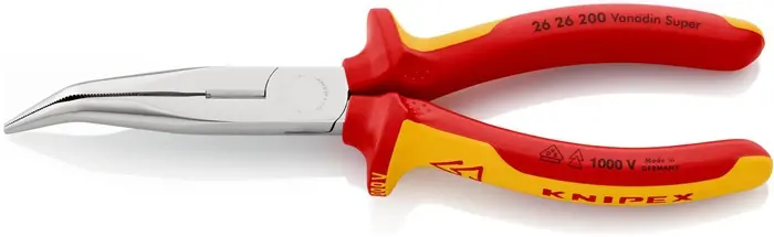 Nur Heute Flachrundzange L.200mm 40Grad gew.VDE Mehrkomp.-Hüllen KNIPEX