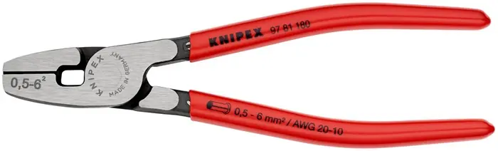 Neu Im Sortiment Aderendhülsenzange L.180mm 0,5-6,0 (AWG 20-10) mm² pol.Ku.-Überzug KNIPEX