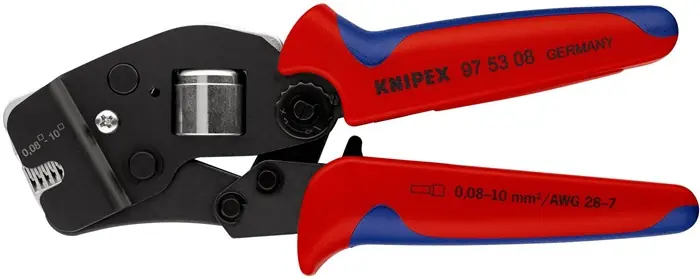 Schnäppchen Crimpzange Gesamt-L.190mm 0,08-10,0 (AWG 28-7) mm² brün.Mehrkomp.-Hüllen KNIPEX
