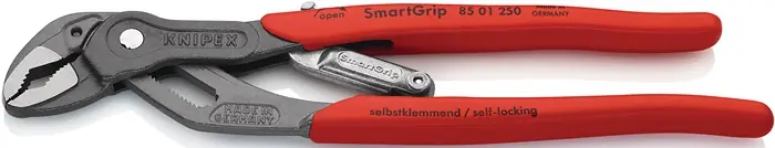 Schnäppchen Wasserpumpenzange SmartGrip® L.250mm Spann-W.10-36mm grau atram.pol.Ku.-Überzug