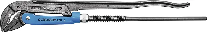 Eckrohrzange Eck-Schwede® Gesamt-L.320mm Spann-W.44mm f.Rohre 1 Zoll GEDORE Neue Ware