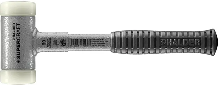Must-Have Schonhammer SUPERCRAFT L.310mm Kopf-D.50mm rückschlagfrei hart Nyl. weiß HALDER