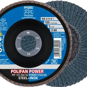 Solange Der Vorrat Reicht Fächerscheibe POLIFAN Z SG POWER STEELOX D.125mm K.60 INOX ZK Ausf.fl.PFERD VE: 10 Stück