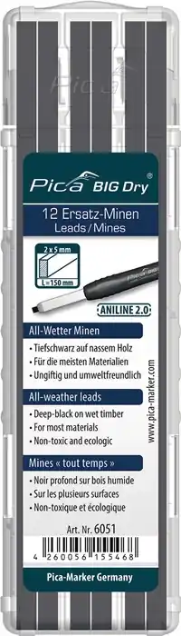 Neu Im Sortiment Minenset Pica BIG-Dry 12x graphit/schwarz nasses HO 12 Minen/Set