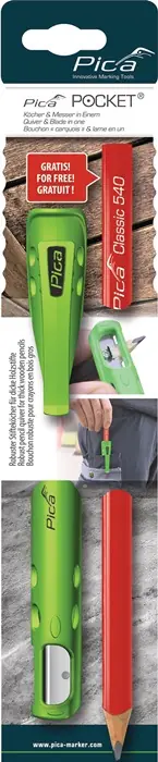 Köcher Pocket f.Blei-/Markierstifte m.Spitzmesser m.1 Zimmermannsbleistift PICA Top-Preis