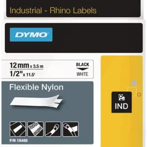 Schriftband Band-B.12mm Band-L.5,5m Vinylband schwarz auf weiß DYMO VE: 5 Stück Beliebt