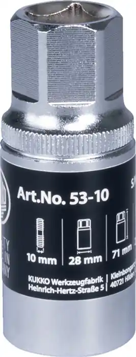 Markenprodukt Stehbolzenausdreher 53-10 f.Bolzen-D.10mm Körper-D.28mm L.71mm KUKKO