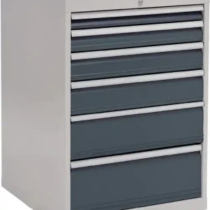 Sonderaktion Schubladenschrank H1019xB705xT736mm lichtgrau/grau 6 Schubl.Voll.Bedrunka