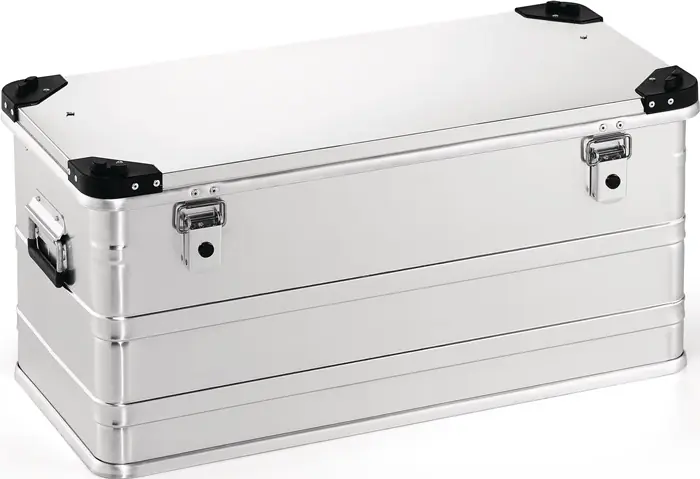 Aluminiumbox L782xB385xH380mm 91l m.Klappverschluss u.Stapelecken Bestpreis