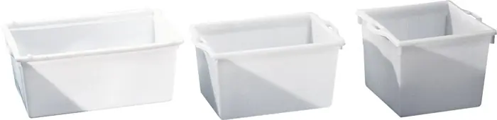 Kunststoffbehälter eck.60l PE natur L480xB480xH370mm konische Form GRAF Sonderangebot