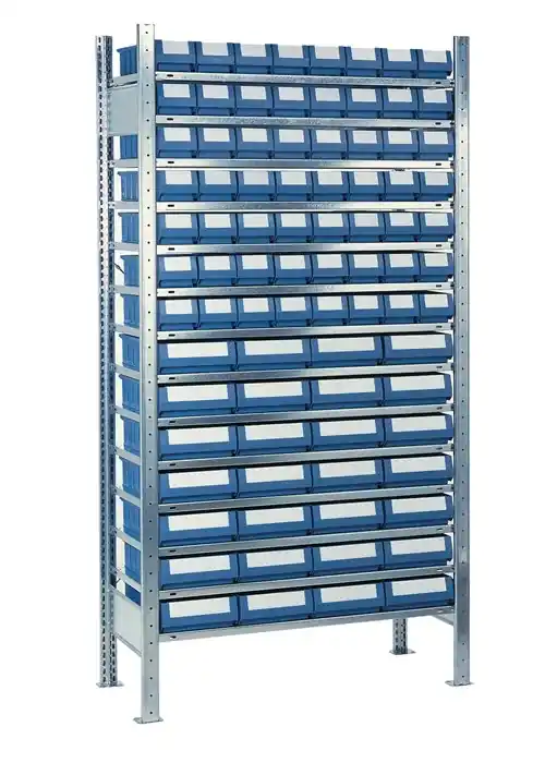 Steckregal H2000xB1000xT500mm Grundregal 14 Stahlböden 56 x 7,28 x 8 Direkt Vom Hersteller