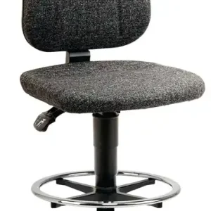 Must-Have Arbeitsdrehstuhl Unitec Bodengleiter+Fußring Stoffpolster grau 580-850mm BIMOS