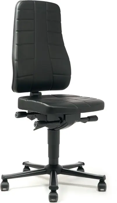 Arbeitsdrehstuhl Highline Rollen Kunstlederpolster schwarz 450-600mm BIMOS Angebot