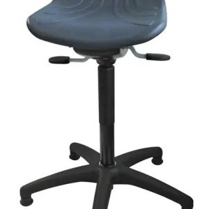 Expressversand Drehhocker m.Bodengleitern PU-Schaum blau Sitz-H.490-680mm