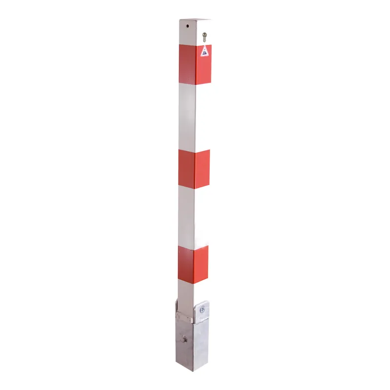 Absperrpfosten 70 x 70 mm, fv., umlegbar, mit Profilzyinderschloss, mit Hebe- Kippmechanik Top-Preis