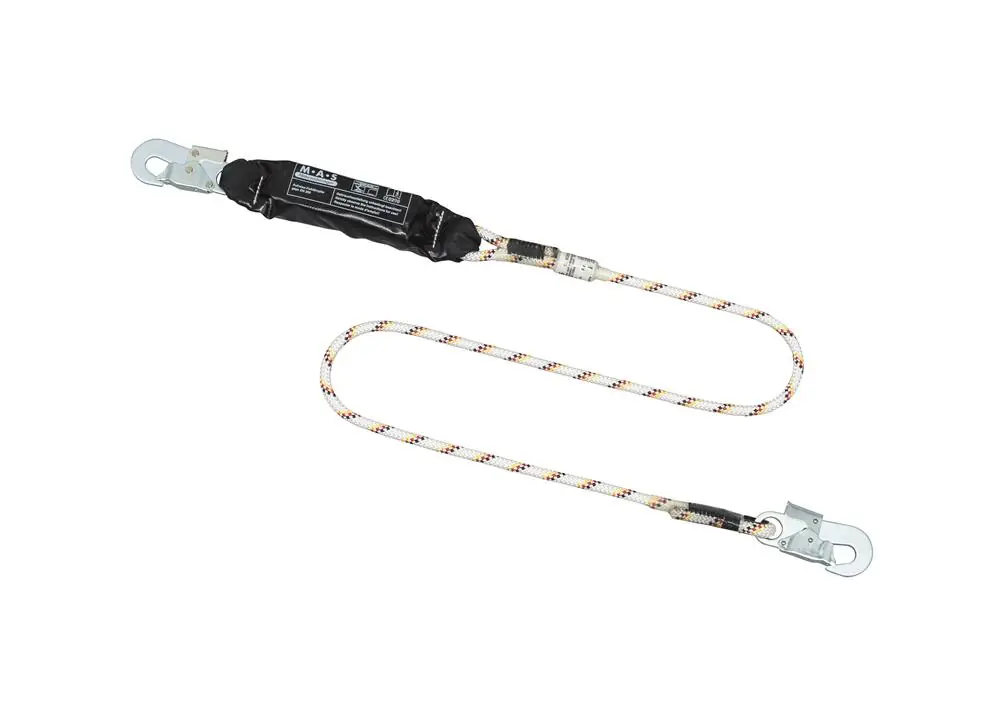 MAS Bandfalldämpfer-Verbindungsmittel BFD 5 mit Kernmantelseil 12mm mit vers. Haken Billig