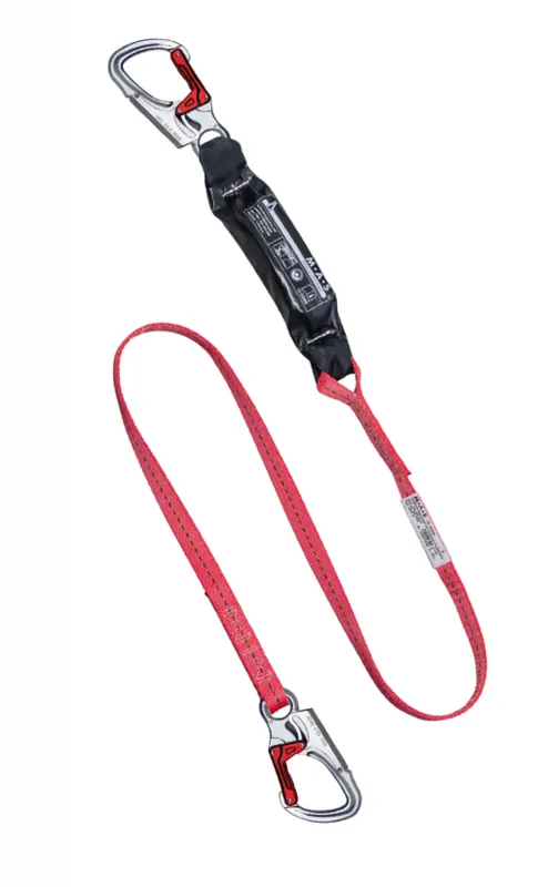 MAS Bandfalldämpfer-Verbindungsmittel Typ 3, gepr. DIN-EN 354 1,5 oder 2 Meter lang mit verschiedenen Haken Sonderangebot