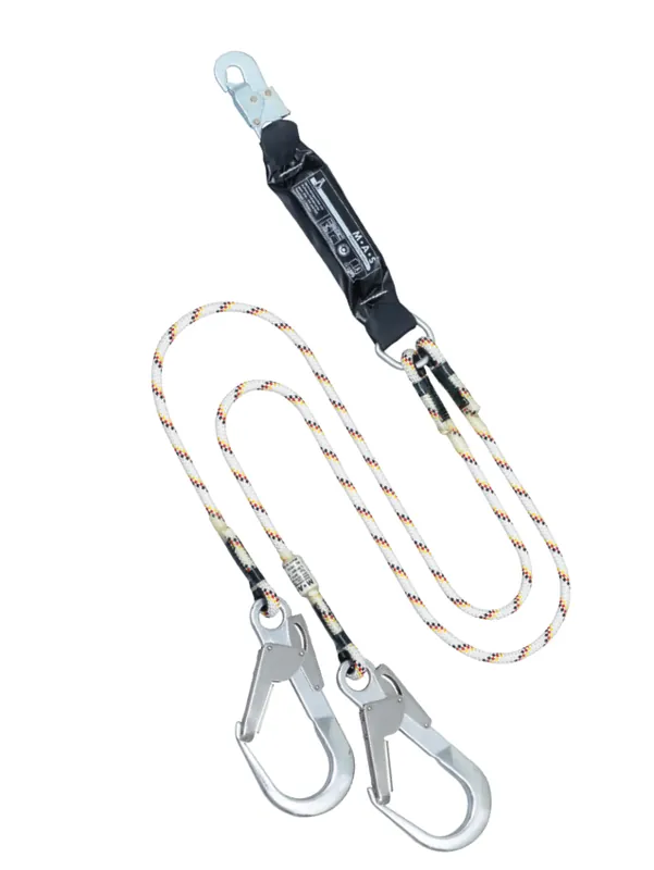 MAS Bandfalldämpfer-Verbindungsmittel BFD TWIN SK12 Kernmantelseil 12 mm mit verschiedenen Haken Markenprodukt